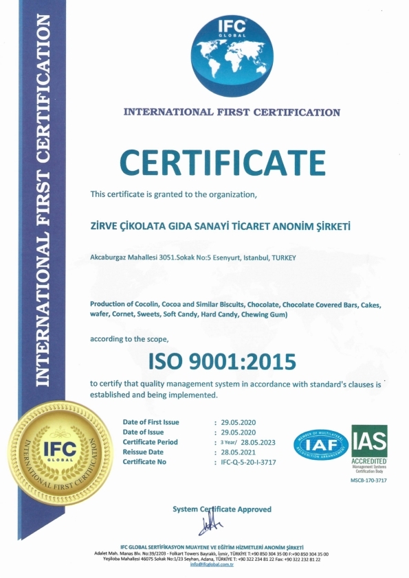 ISO 9001 - 2015 Esenyurt EN