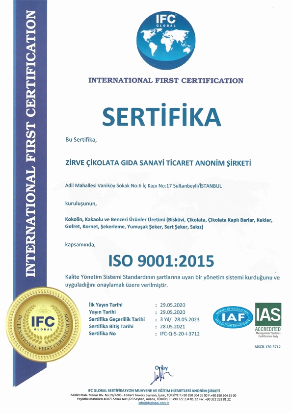 ISO 9001 - 2015 Sultanbeyli