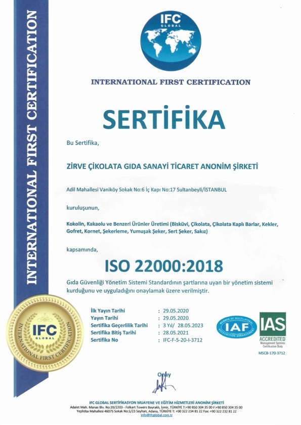 ISO 22000 - 2018 Sultanbeyli