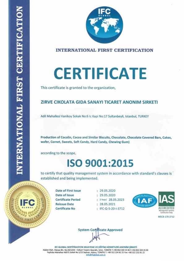 ISO 9001 - 2015 Sultanbeyli EN